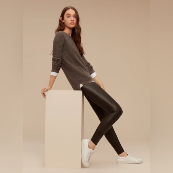 Aritzia Wilfred Free Daria High Waisted Vegan Leather Leggings Size Medium - Picture 1 of 7